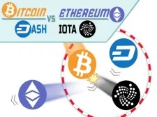 BITCOIN לעומת ETHEREUM DASH IOTA